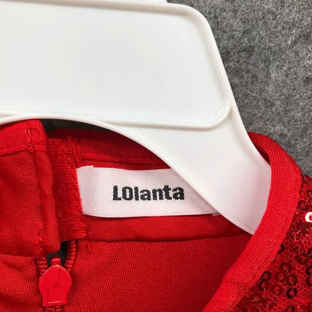 Lolanta Girls Dance Costume Dress Size 6-7 (130) Red Sequin‎ Sleeveless Jazz